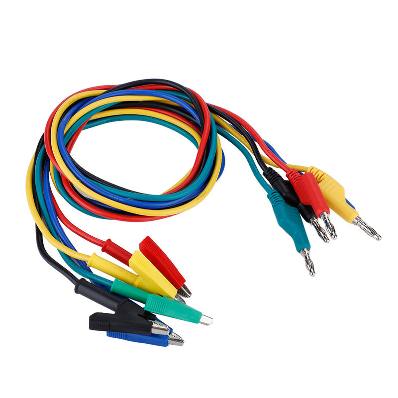 5pcs P1037 High Voltage 1M 4mm Banana Plug to Crocodile Clip Cable Test Leads For Multimeter