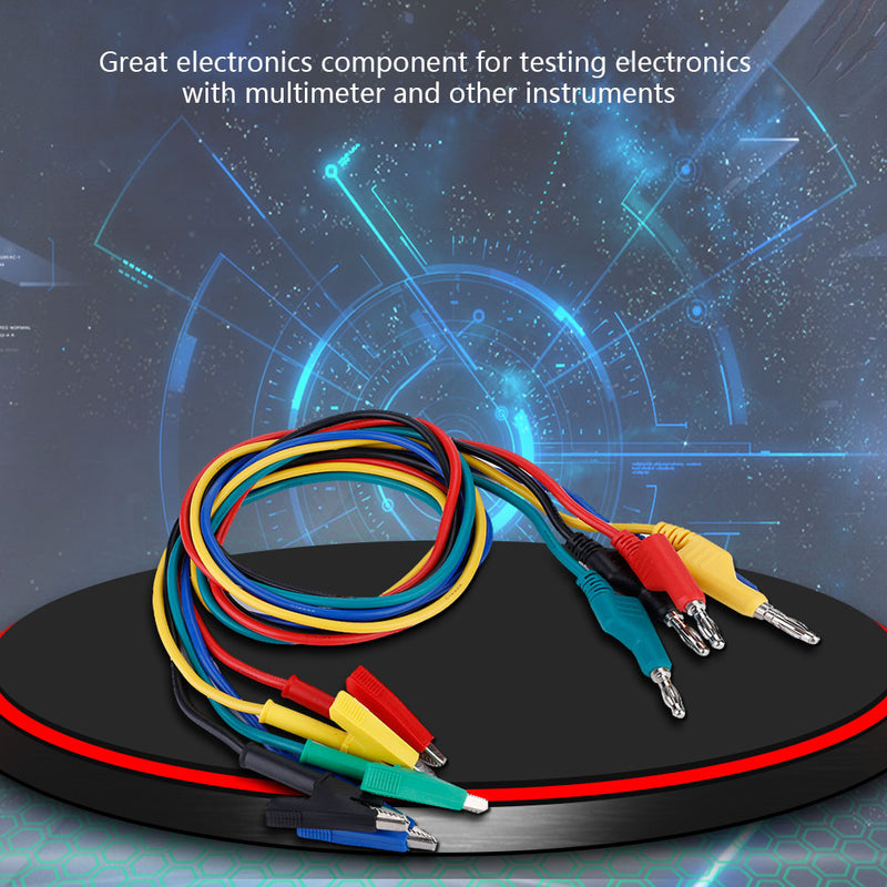 5pcs P1037 High Voltage 1M 4mm Banana Plug to Crocodile Clip Cable Test Leads For Multimeter
