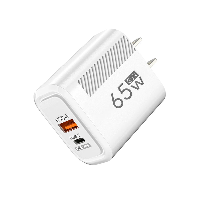 Total 65W USB Type C Fast Charger Quick Charge Phone Charger Adapter For iPhone 15 Xiaomi Samsung Huawei EU/US Plug Wall Charger