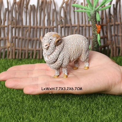 Realistic Wild Animal Kudu,Antelope Waterbuck,Merino sheep,Goat,Elk,Oryx Model figures Educational Collector Figurine Kids Toys