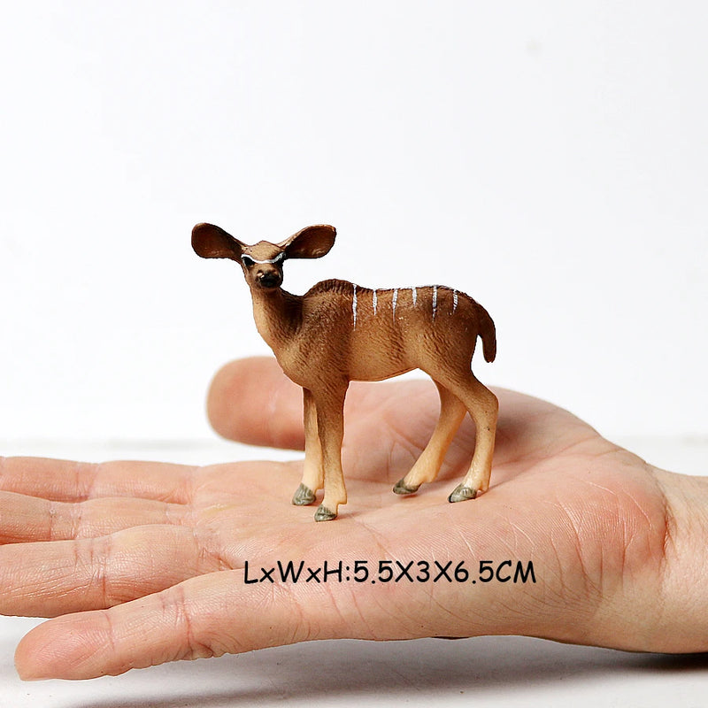 Realistic Wild Animal Kudu,Antelope Waterbuck,Merino sheep,Goat,Elk,Oryx Model figures Educational Collector Figurine Kids Toys