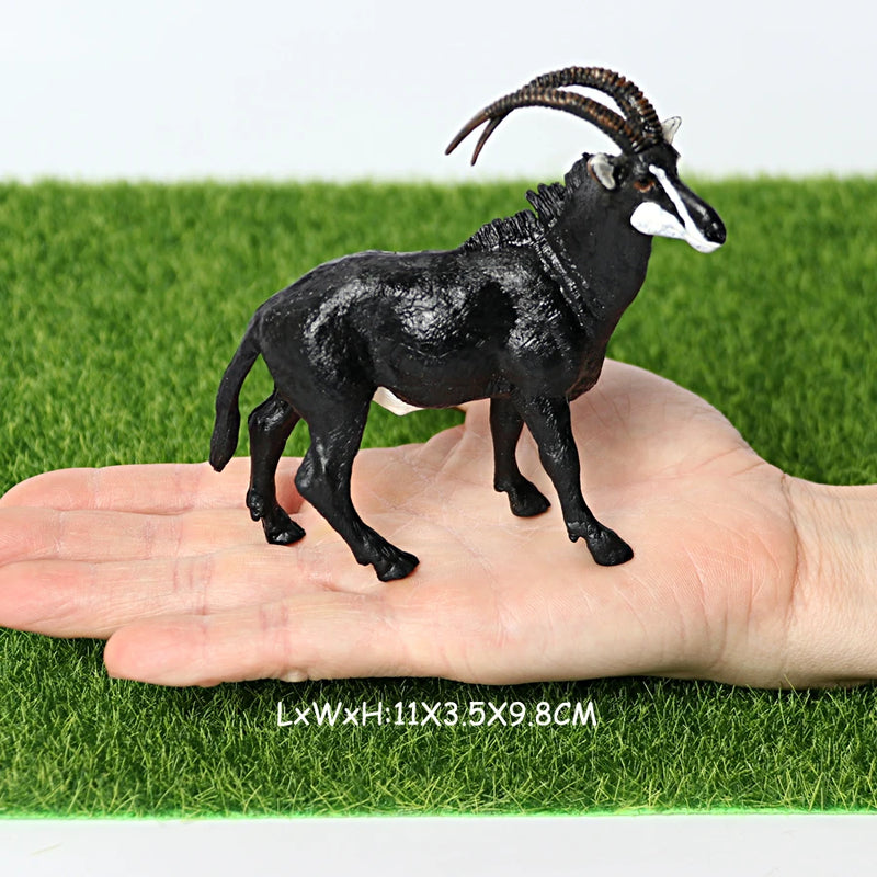 Realistic Wild Animal Kudu,Antelope Waterbuck,Merino sheep,Goat,Elk,Oryx Model figures Educational Collector Figurine Kids Toys
