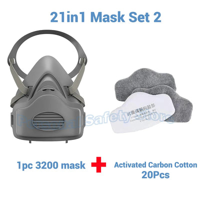 41in1 3700 Type Industrial Painting Spraying Respirator Safety Work Filter Dust Proof Full Face Gas Mask Formaldehyde Protection