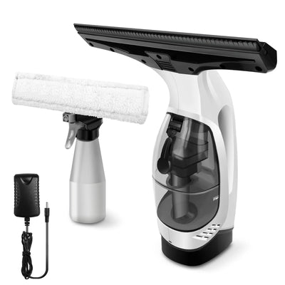 Cordless Window Vac Cleaner Rechargeable - 28cm Squeegee Element & 150ml Water Tank, Window Washer with 200ml Spray Bottle
