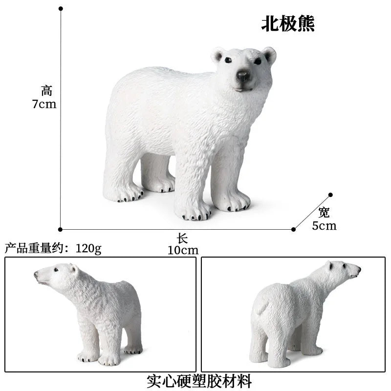 Simulation Marine Animal World Model Polar Bear Reindeer Beluga Whale Walrus Curilensis Children Cognitive Plastic Toys figurine