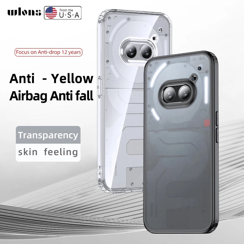Matte Frosted & Transparent ice Crystal Shockproof Case for Nothing Phone 2a Plus 2a+ Phone2a Plus Rugged Protective Armor Cover