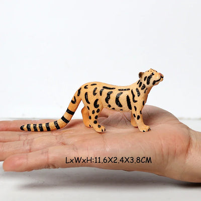 Realistic Jungle Animals Lions,Cheetah,panther,Toothed Tiger Model Figure Playset Educational Collections Toy Figurine for Kids
