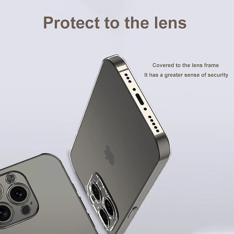 Crystal clear caso for iPhone 14 12 13 15 11 Pro X XS Max 8 7 plus ultra thin Fit Protective silicone Transparent soft Case