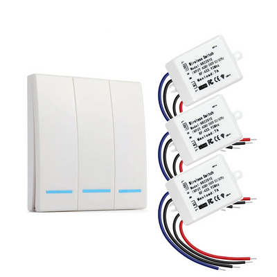 GERMA 433Mhz 86 Type Portable RF Wireless Switch Light Remote Control Switch AC 110V 220V Receiver Smart Switch Wall Panel