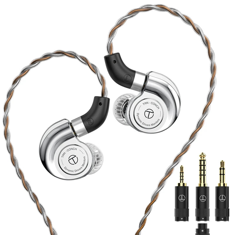 TRN Conch Earphone High-Performance DLC Diamond Diaphragm Dynamic in-Ear Monitors Tuning Nozzle Filters For Xiaomi