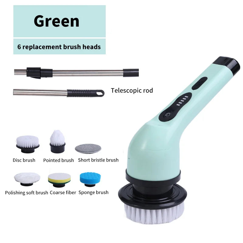 9-in-1 Wireless Electric Cleaning Brush Multifunctional Bathroom Window Kitchen Automotive Household Rotating Cleaning Machine