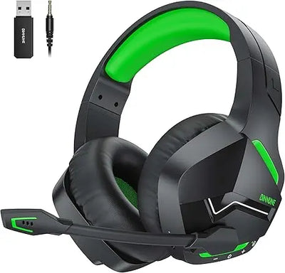 BINNUNE BW01 Wireless Gaming Headset with Mic for PC PS4 PS5 2.4G Bluetooth USB Gamer Headphones with Mic for Laptop Computer