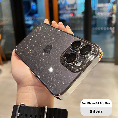 Luxury Electroplated Glitter Phone Case For IPhone 11 15 12 13 14 Pro Max Protective Shell Clear Transparent Shockproof Cover