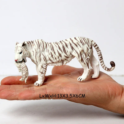 Realistic Jungle Animals Lions,Cheetah,panther,Toothed Tiger Model Figure Playset Educational Collections Toy Figurine for Kids