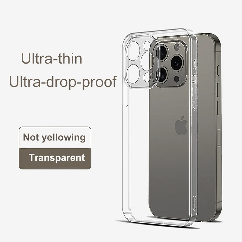 Crystal clear caso for iPhone 14 12 13 15 11 Pro X XS Max 8 7 plus ultra thin Fit Protective silicone Transparent soft Case