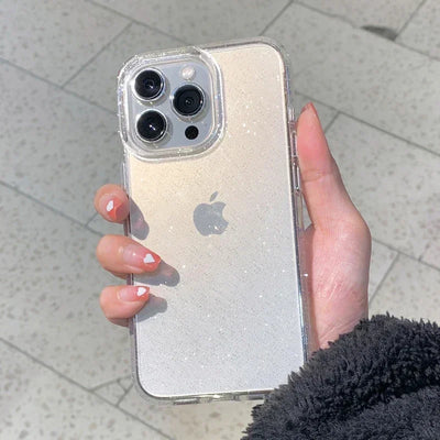 Luxury Glitter Bumper Bling Clear Case For iPhone 16 15 14 13 12 11 Pro Max mini X XS Max XR Plus Silicone Acrylic Cover funda