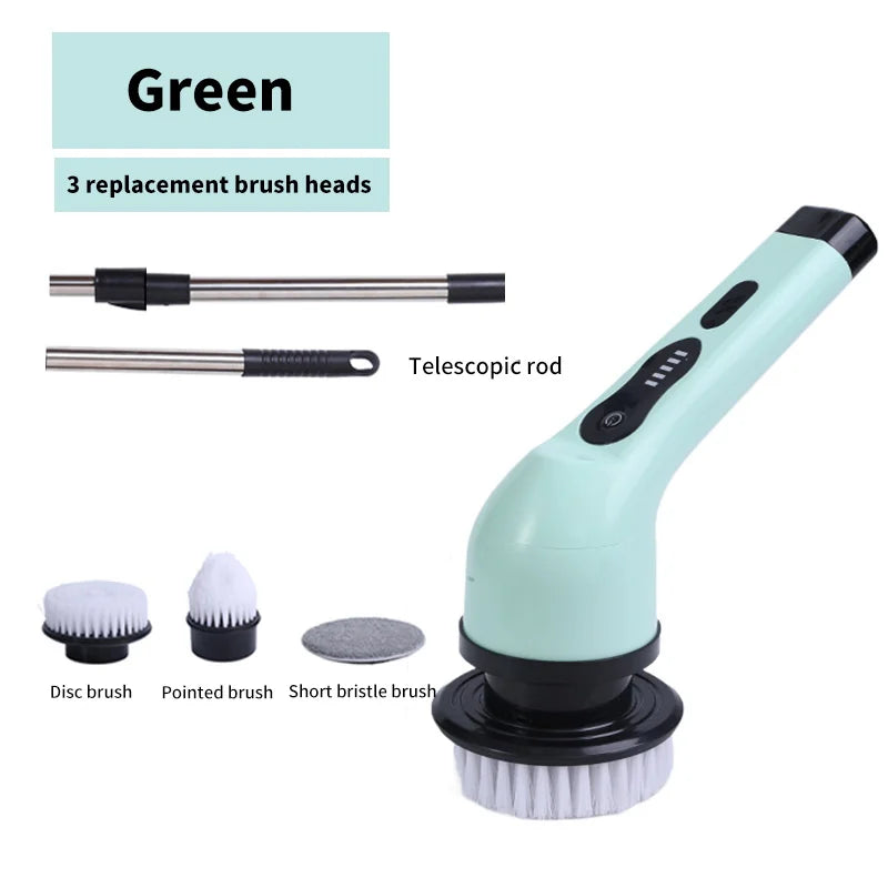 9-in-1 Wireless Electric Cleaning Brush Multifunctional Bathroom Window Kitchen Automotive Household Rotating Cleaning Machine
