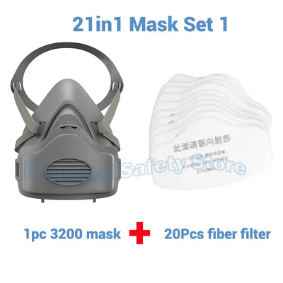 41in1 3700 Type Industrial Painting Spraying Respirator Safety Work Filter Dust Proof Full Face Gas Mask Formaldehyde Protection