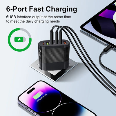 USB C Charger Fast Charging Total 65W Type C PD QC3.0 Phone Adapter For iPhone Xiaomi Huawei Samsung ipad Realme oneplus Tablet