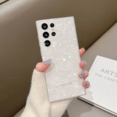 Glitter Dream Shell Marble Phone Case For Samsung S25 S24 S23 S22 Ultra S21 Plus S20 FE S10 Note 20 10 A71 Soft Silicone Cover