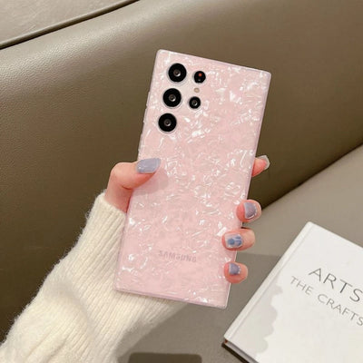 Glitter Dream Shell Marble Phone Case For Samsung S25 S24 S23 S22 Ultra S21 Plus S20 FE S10 Note 20 10 A71 Soft Silicone Cover