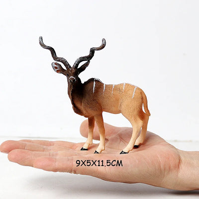 Realistic African Jungle Animals Figure Toy Antelopes,Greater Kudu,Elk,Kudu,Eland,Gazelle Model Figurines Educational Toys Gifts