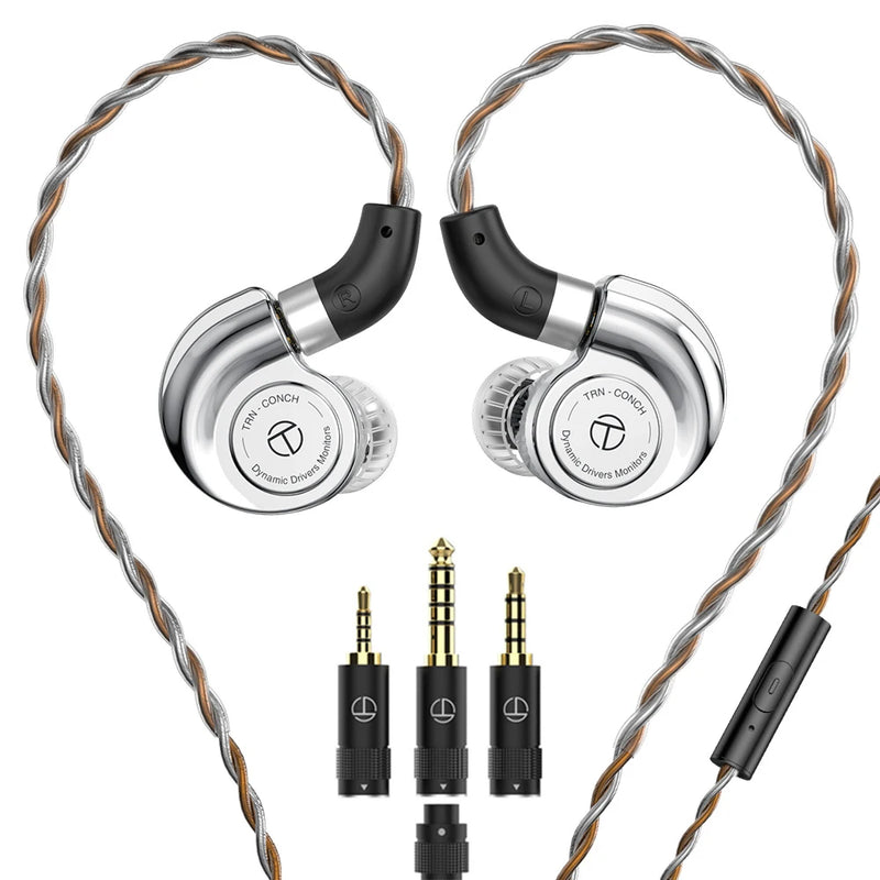 TRN Conch Earphone High-Performance DLC Diamond Diaphragm Dynamic in-Ear Monitors Tuning Nozzle Filters For Xiaomi