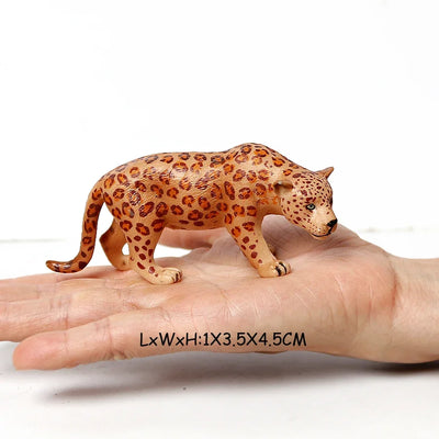 Realistic Jungle Animals Lions,Cheetah,panther,Toothed Tiger Model Figure Playset Educational Collections Toy Figurine for Kids