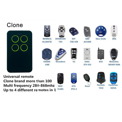 Multi frequency remote control 280-868MHZ garage door rolling code and door replicator