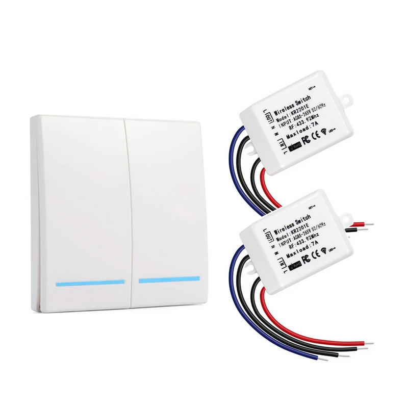 GERMA 433Mhz 86 Type Portable RF Wireless Switch Light Remote Control Switch AC 110V 220V Receiver Smart Switch Wall Panel