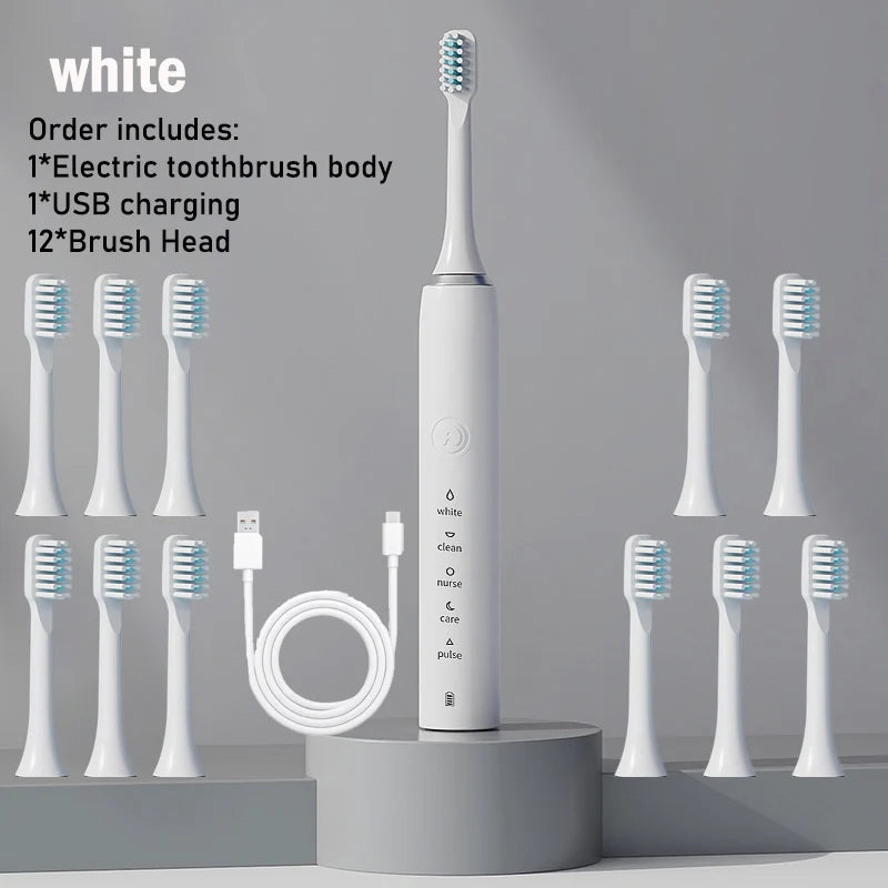 Sonic Electric Toothbrush Oral Care Whitening Clean Tooth Brush Rechargeable Automatic Powerful Timer Smart Toothbrush For Adult