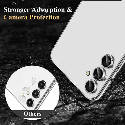 Sumsung A55 A35 A15 A 55 Case Matel Ring +Tempered Glass Camera Protector For Samsung Galaxy A55 A35 A15 5G 2024 NEW Lens Glass