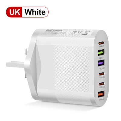 USB C Charger Fast Charging Total 65W Type C PD QC3.0 Phone Adapter For iPhone Xiaomi Huawei Samsung ipad Realme oneplus Tablet