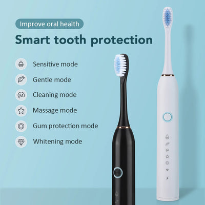 Electric Toothbrush For Teeth Brushes Sonic Vibration Dental Tooth Whitening Cleaner USB Rechargeable Oral Care Toothbrush