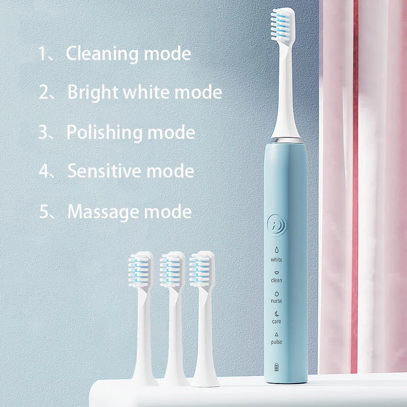 Sonic Electric Toothbrush Oral Care Whitening Clean Tooth Brush Rechargeable Automatic Powerful Timer Smart Toothbrush For Adult