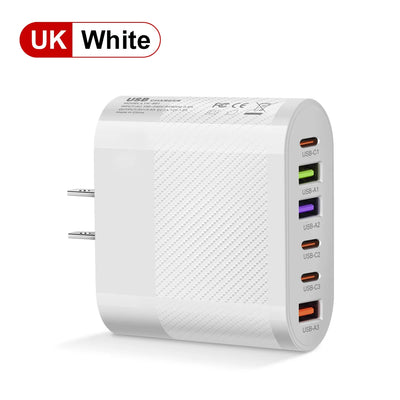 USB C Charger Fast Charging Total 65W Type C PD QC3.0 Phone Adapter For iPhone Xiaomi Huawei Samsung ipad Realme oneplus Tablet