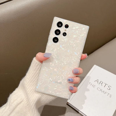 Glitter Dream Shell Marble Phone Case For Samsung S25 S24 S23 S22 Ultra S21 Plus S20 FE S10 Note 20 10 A71 Soft Silicone Cover