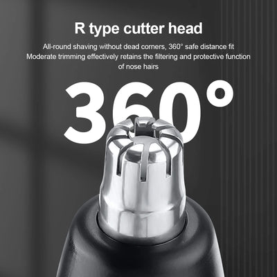 Portable Electric Nose Hair Trimmer LED Display Home Men Women Nose Hair Remover Safety Face Hair Cleaning Care Kit USB Charging