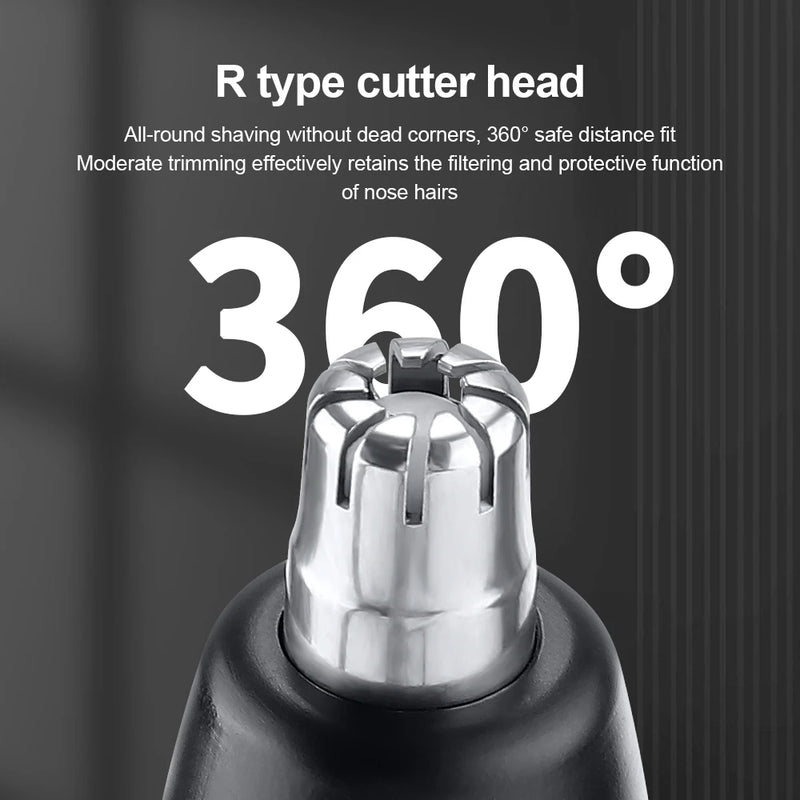 Portable Electric Nose Hair Trimmer LED Display Home Men Women Nose Hair Remover Safety Face Hair Cleaning Care Kit USB Charging