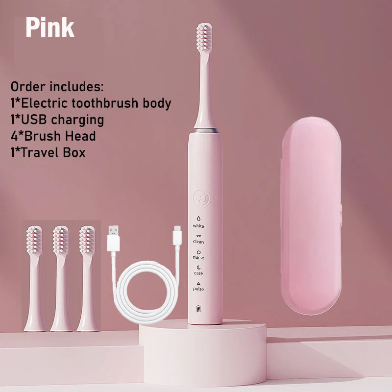 Sonic Electric Toothbrush Oral Care Whitening Clean Tooth Brush Rechargeable Automatic Powerful Timer Smart Toothbrush For Adult