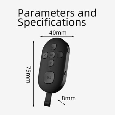 Bluetooth 5.0 Remote Controller Button for Mobile Phone Selfie Shutter Release Tik Tok e-book Page Turning Wireless Controller
