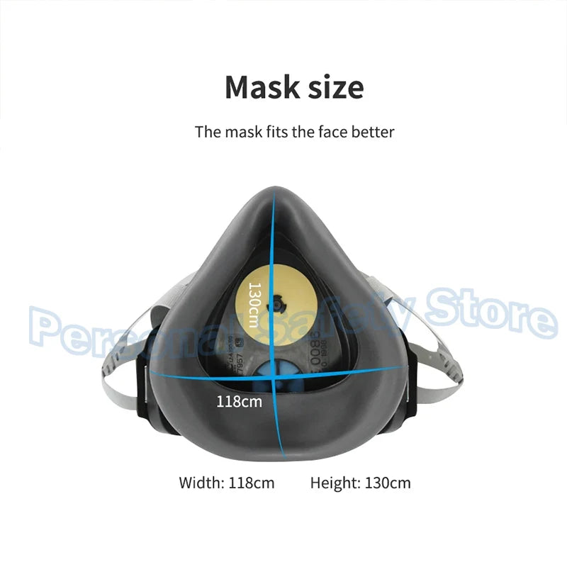 41in1 3700 Type Industrial Painting Spraying Respirator Safety Work Filter Dust Proof Full Face Gas Mask Formaldehyde Protection
