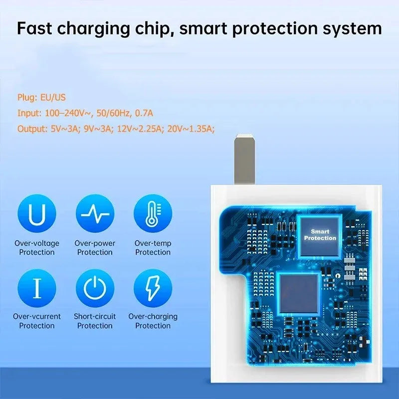 33W USB Charger Quick Charge Mobile Phone Power Adapter For Xiaomi Huawei 6A USB Type C Cable QC 3.0 Fast Charger Data Cable Set