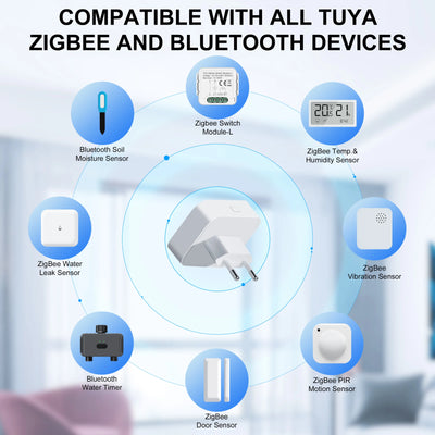 GIRIER Tuya ZigBee Gateway Hub Plug-in Type ZigBee/Bluetooth Multi-mode Gateway Bridge for Smart Home Automation Work with Alexa
