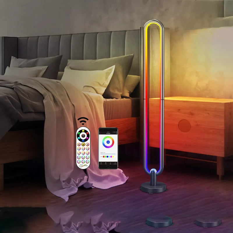 HIMOJO Tuya Nordic Minimalist Smart RGB Atmosphere Colorful Floor Lamp With Remote Control