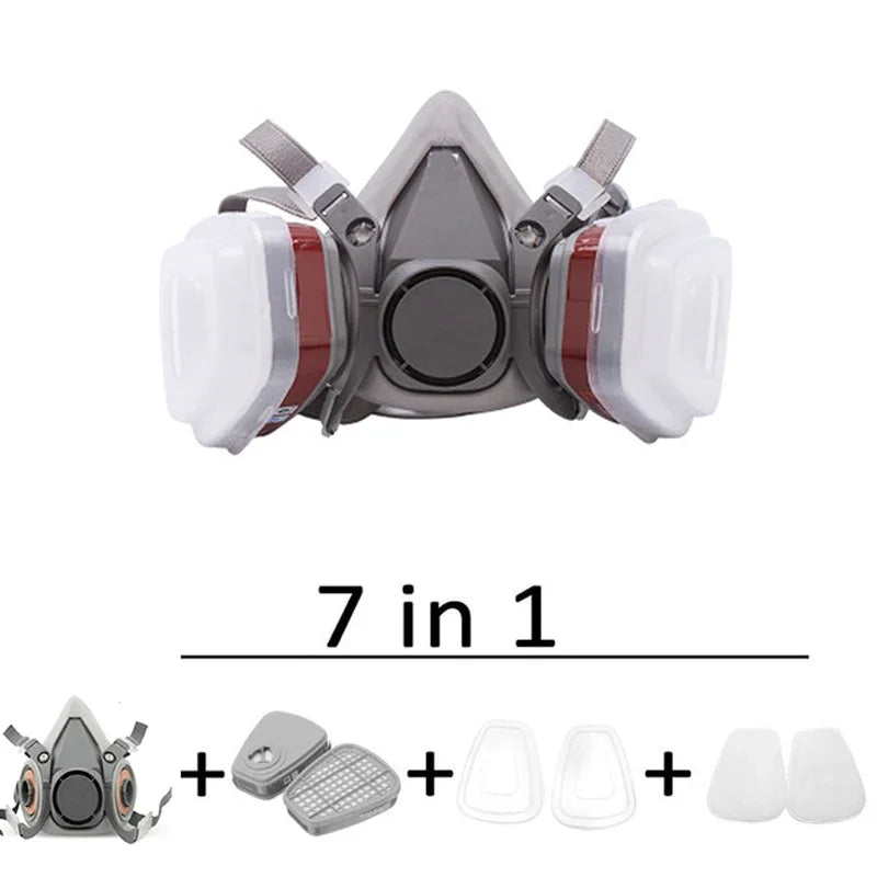 6200 Respirator Half Full Face Dust Gas Mask For Industrial Paint Spray Chemical Organic Vapor With Goggles Filters Protection