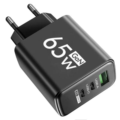 65W GaN USB C Charger Fast Charging Charger Quick Charge 3.0 PD Wall Phone Adapter For iPhone 15 11 Xiaomi POCO Samsung Oneplus