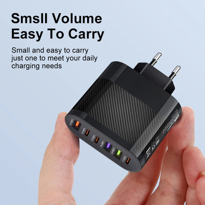 USB C Charger Fast Charging Total 65W Type C PD QC3.0 Phone Adapter For iPhone Xiaomi Huawei Samsung ipad Realme oneplus Tablet
