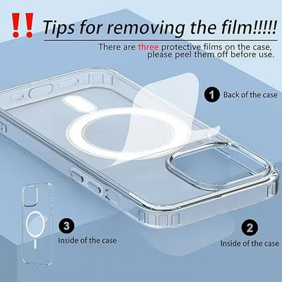 Crystal Clear Magnetic Case for iPhone 16 15 14 Plus 13 11 12 Pro Max Case Compatible With Magsafe Wireless Charging Case Cover
