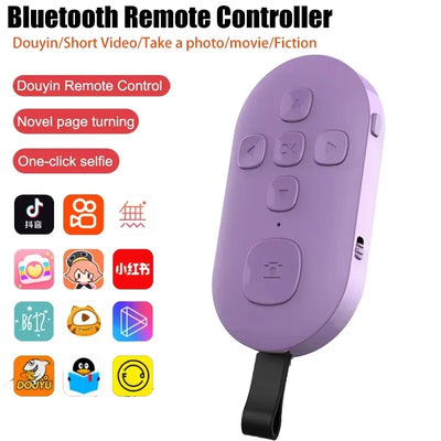 Bluetooth 5.0 Remote Controller Button for Mobile Phone Selfie Shutter Release Tik Tok e-book Page Turning Wireless Controller
